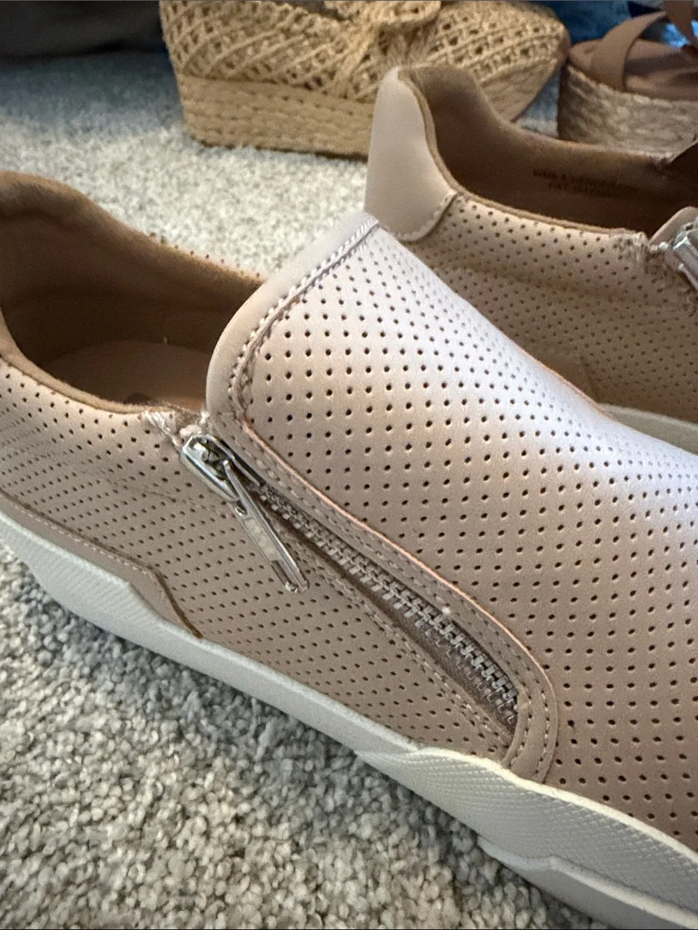 DV by Dolce Vita women’s  Taupe Perforated Slip-On Sneakers